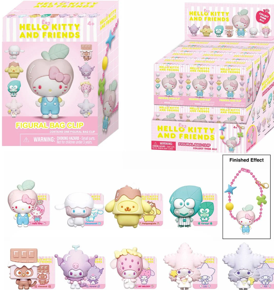 SANRIO Hello Kitty & Friends Bubble-Tea Figural Bag CLip Chains kayy's collection montreral sanrio store