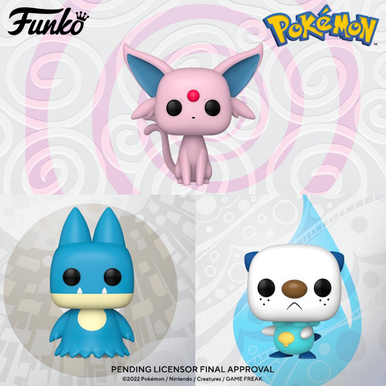 New Funko Pop Pokemon #884 ESPEON #885 MULCHLAX #886 OSHAWOTT Available at kayy's collection montreal funko pop store