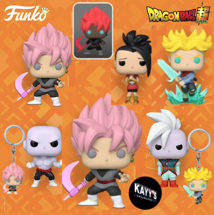 New 2023 Funko Pop Figure Anime Dragon Ball Super ROSE GOKU BLACK, TRUNKS WITH SWORD, KALE, SHIN, JIREN Available at Kayy's collection Montreal