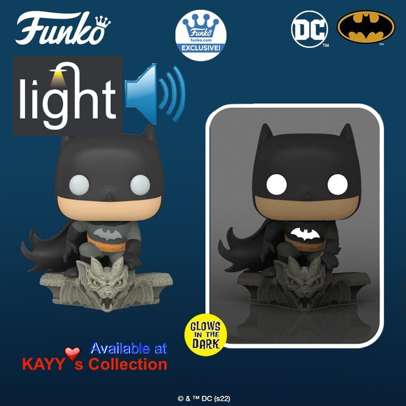 Exclusive LIMITED EDITION Batman Funko Pop with LIGHTS + SOUND #448 available at kayys collection montreal funko pop store dc comics