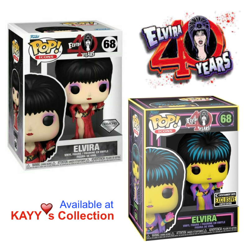 Exclusive Funko Pop ELVIRA Diamond and Black Light, available at kayy's collection funko pop store montreal, west island, laval, st laurent
