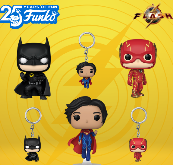 funko pop dc comics movie the Flash and new Batman available at kayy's collection montreal, west island