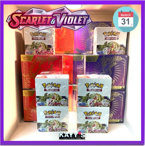 NEW POKEMON SCARLET & VIOLET ELITE TRAINER BOX , SCARLET & VIOLET BOOSTER PACKS AVAILABLE AT KAYY'S COLLECTION